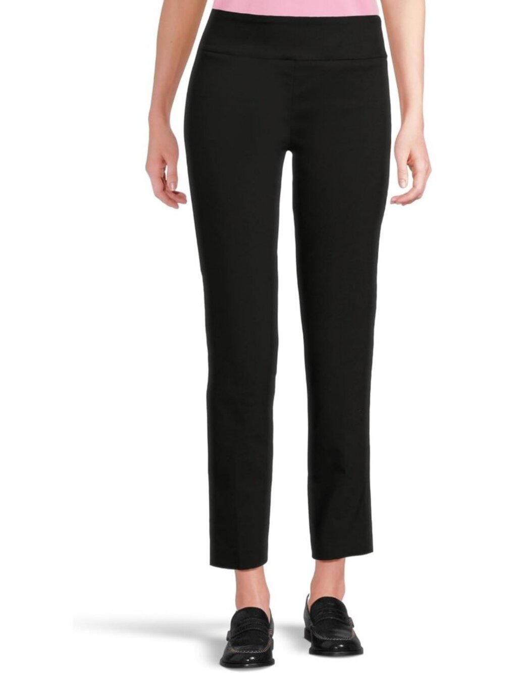 Control Stretch Pull-On Ankle Pants for Women with Back Slit Detail - Chic